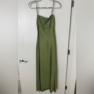 Abercrombie & Fitch Olive Green Slip Maxi Dress